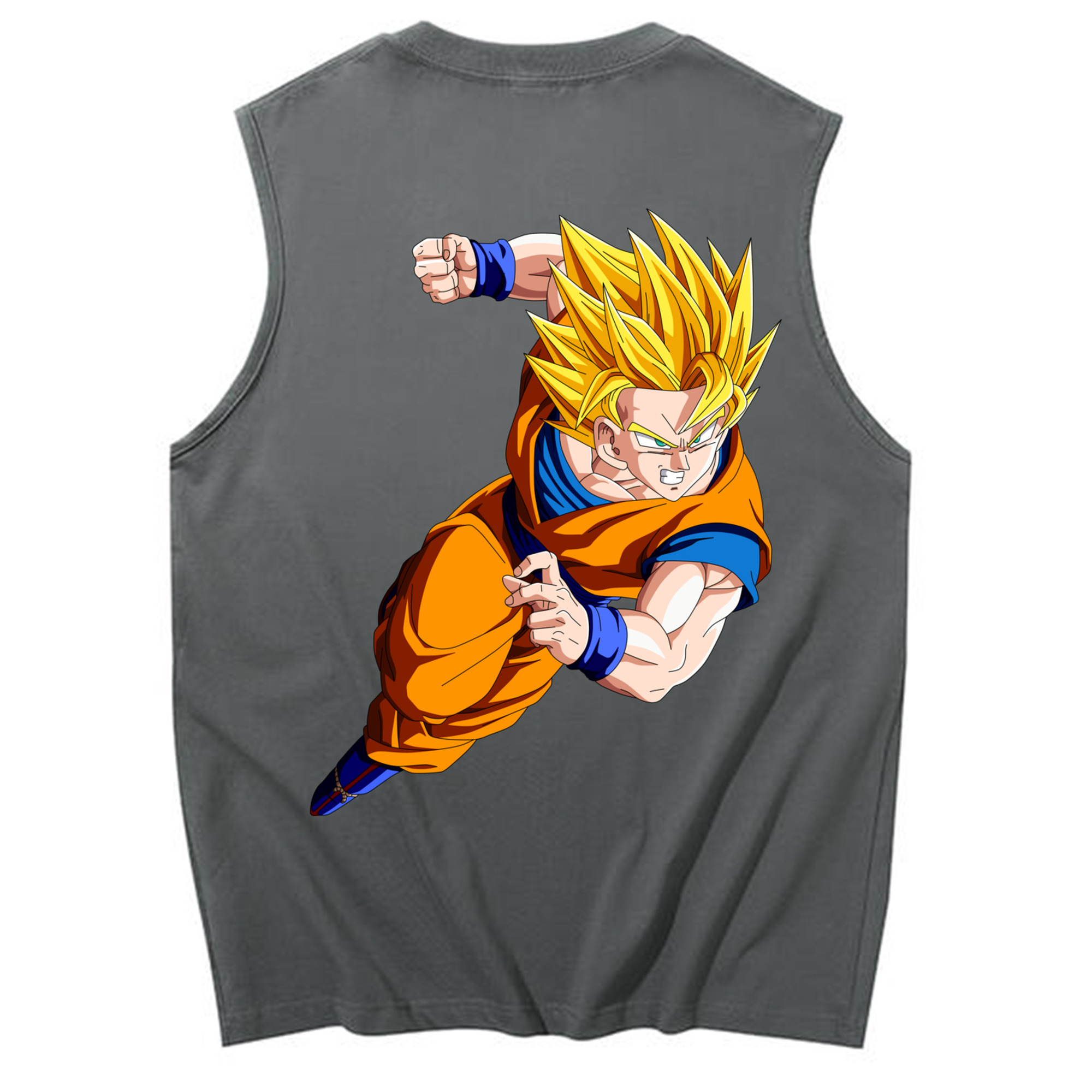 （画像用） ドラゴンボール 孫悟空（そん ごくう）Son Goku カカロット DRAGON BALL Kakarotto コットン100％タンクトップ（背面プリント）